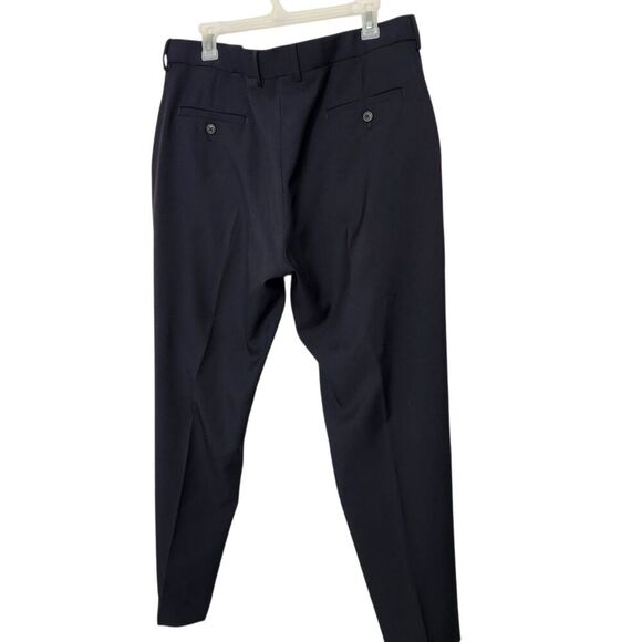 Haggar Dress Pants For Mens Size 38x29 Blue Navy Flat Front - Picture 3 of 15